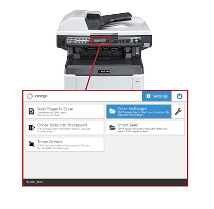 Umango embedded on a Kyocera TASK Alfa device